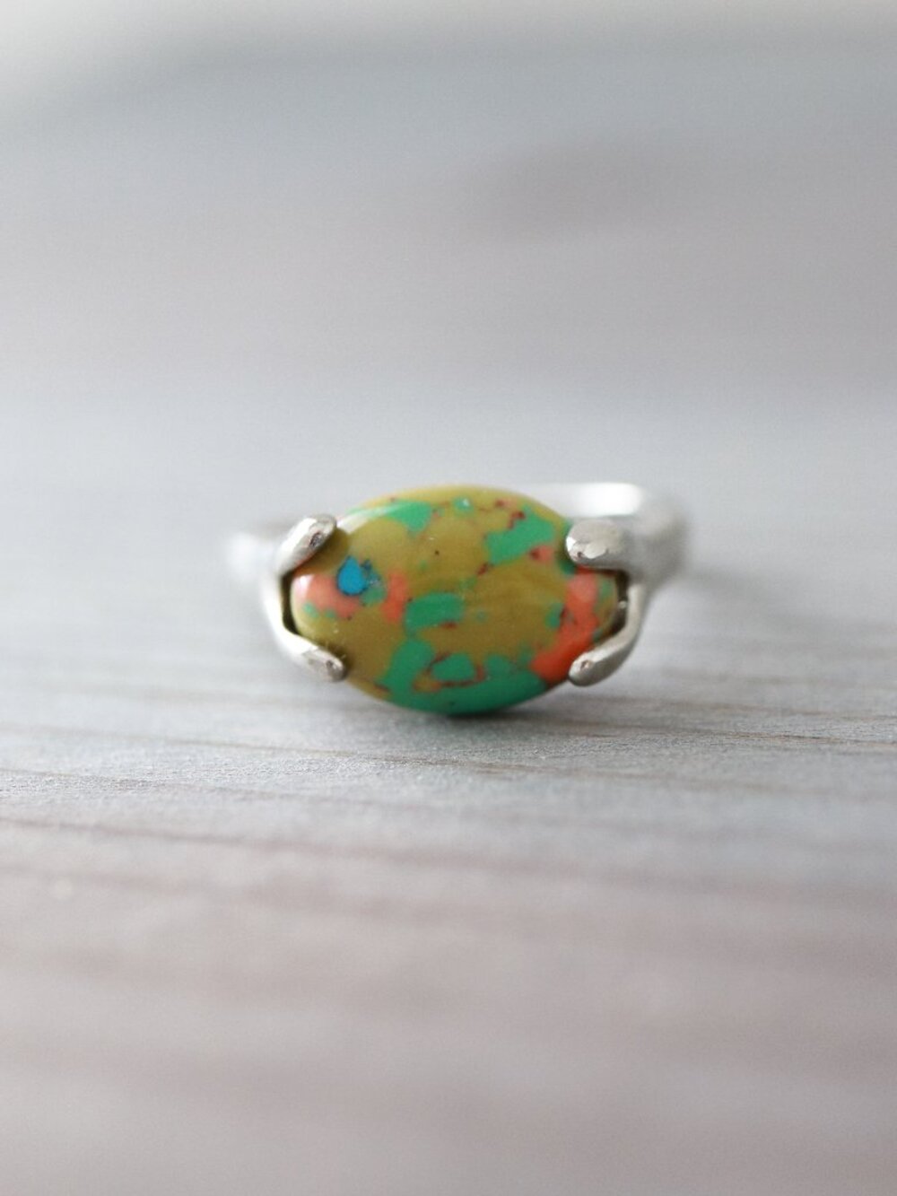 RGA14B Gemstone Ring Silver Plated
